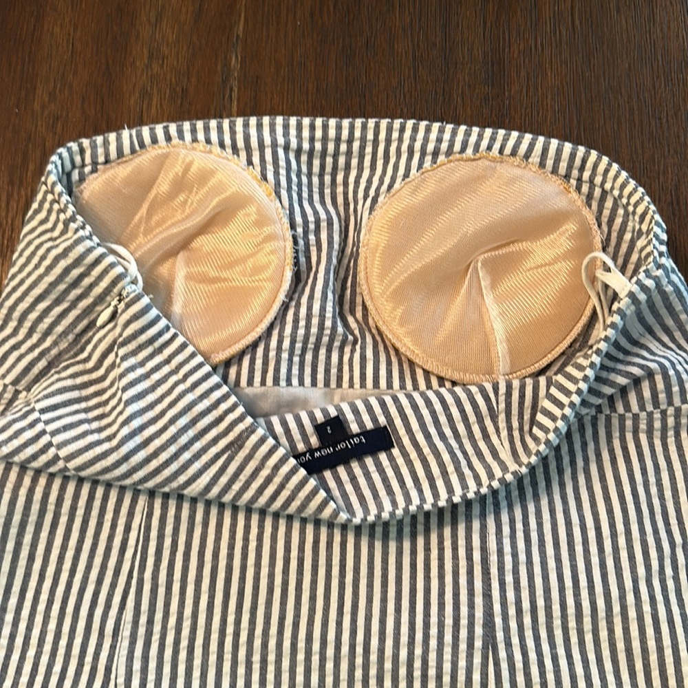 Tailor New York striped mini strapless dress with side slit - Picture 4 of 7
